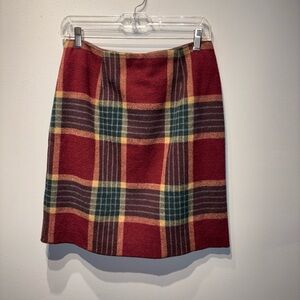 Plaid Pencil Skirt - Red and Green